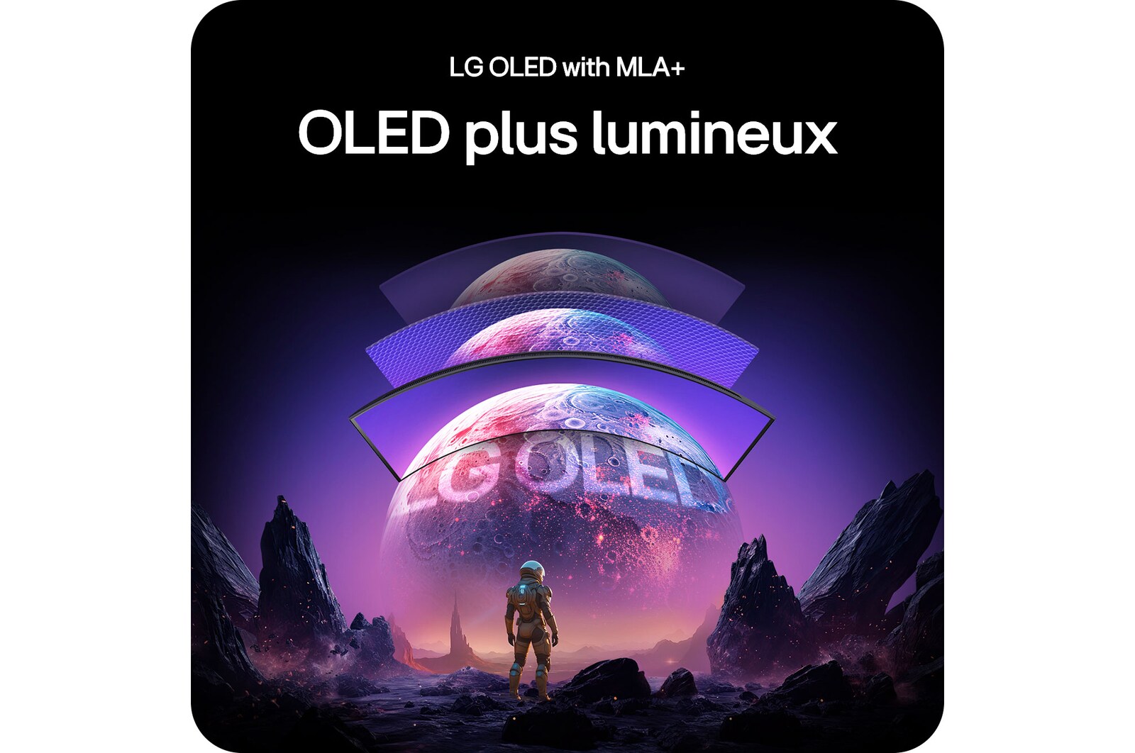 Moniteur LG 45GX900A mettant en avant la technologie LG OLED avec MLA+, offrant l'image OLED la plus lumineuse avec un contraste supérieur pour une qualité visuelle exceptionnelle.