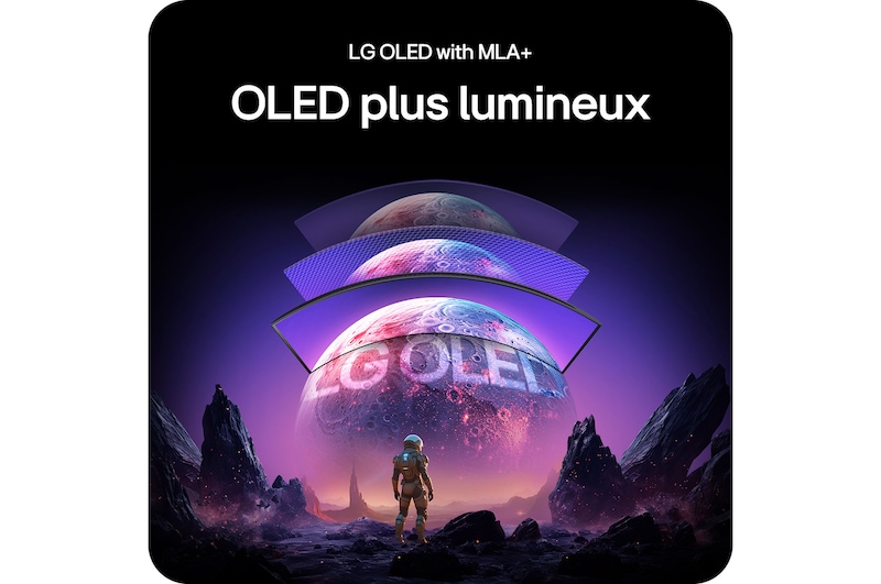 Moniteur LG 45GX900A mettant en avant la technologie LG OLED avec MLA+, offrant l'image OLED la plus lumineuse avec un contraste supérieur pour une qualité visuelle exceptionnelle.
