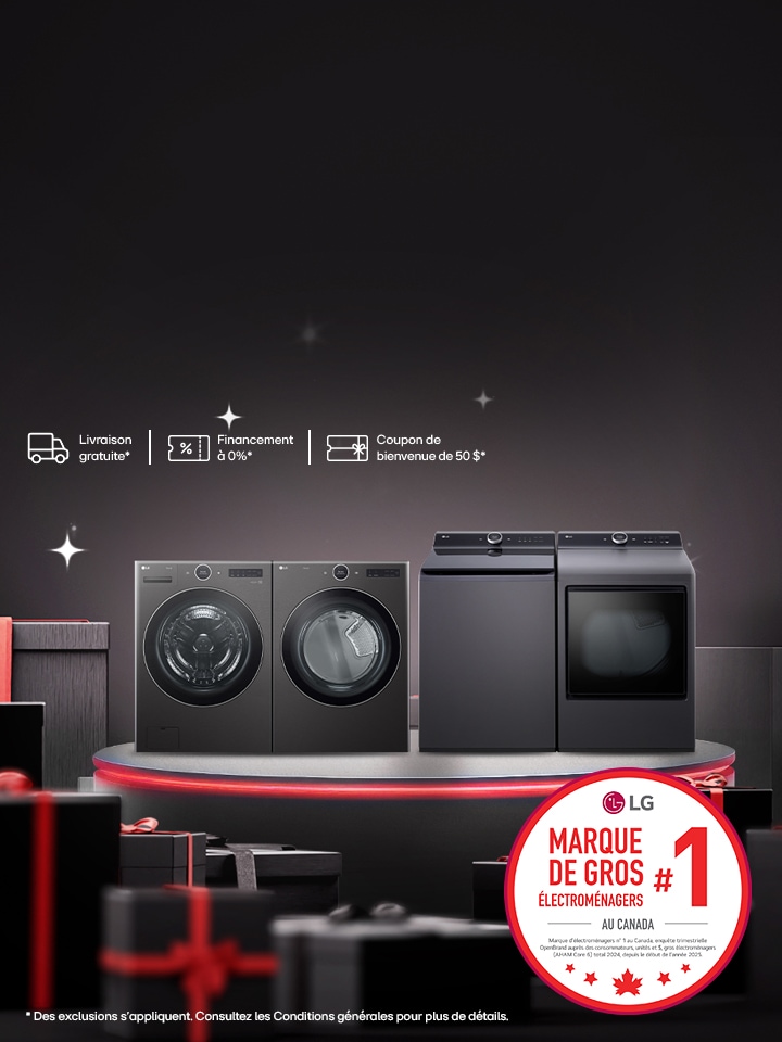 Économisez 200 $ sur une paire de lave-linge. Offre valable du 20 nov. 2025 au 7 janv. 2026.