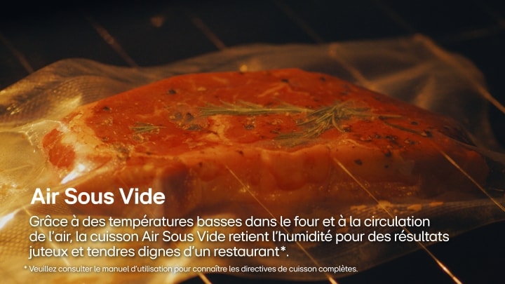 Four LG doté de la technologie Sous-vide d’air pour des viandes et légumes tendres et juteux, riches en saveur.