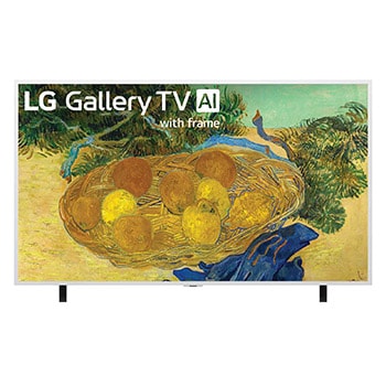 LG Gallery TV AI with frame LX7 ART TV shown in front and side views highlights an 55-inch display with a 1247 mm-wide screen, 726 mm screen height, 759/789 mm height with stand, a 40.4 mm profile depth, and a stand footprint measuring 909 by 290 mm.