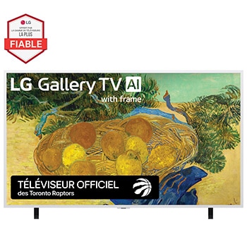 Vue avant de 55 inch LG Gallery TV AI with frame LX7 4K ART TV 2026 55LX7BPUA
