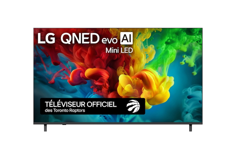 Vue avant de 75 inch LG QNED evo AI QNED82 Mini LED 4K Smart TV 2026 75QNED82BUA