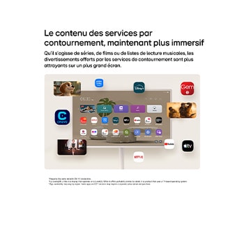 LG Écran mobile StanbyME 2 Max LX6 2026 de 32 pouces de LG, 32LX6BWGA