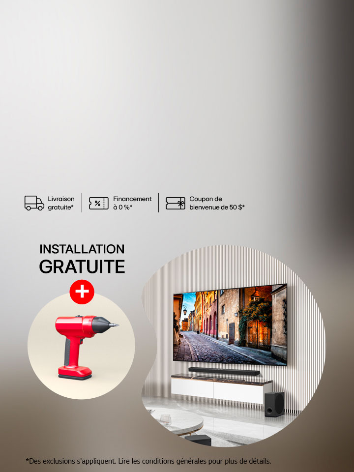 Achetez une sélection de grands téléviseurs LG et bénéficiez d'une installation gratuite