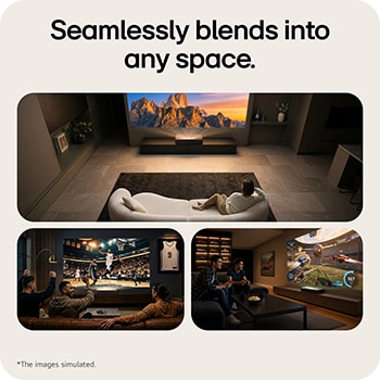 image of LG CineBeam HU925V blending into a modern interior with a sleek design