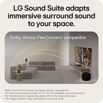 image of LG CineBeam HU925V featuring Dolby Atmos FlexConnect with LG Sound Suite for fuller surround sound