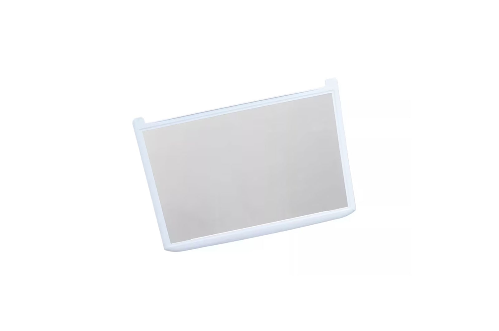 Vue avant de dessus de la tablette en verre du réfrigérateur
