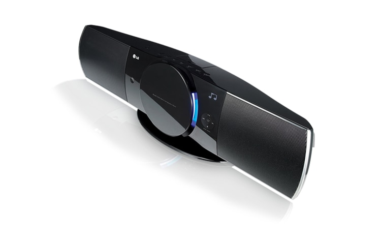 LG 2.1 canaux, système pour tablette, 40 W, porte pivotante, station d'accueil directe pour iPod, USB 2.0, FB44