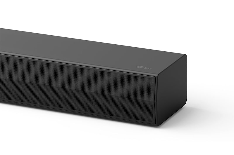 Vue avant du coin latéral de la barre de son LG S55TR
