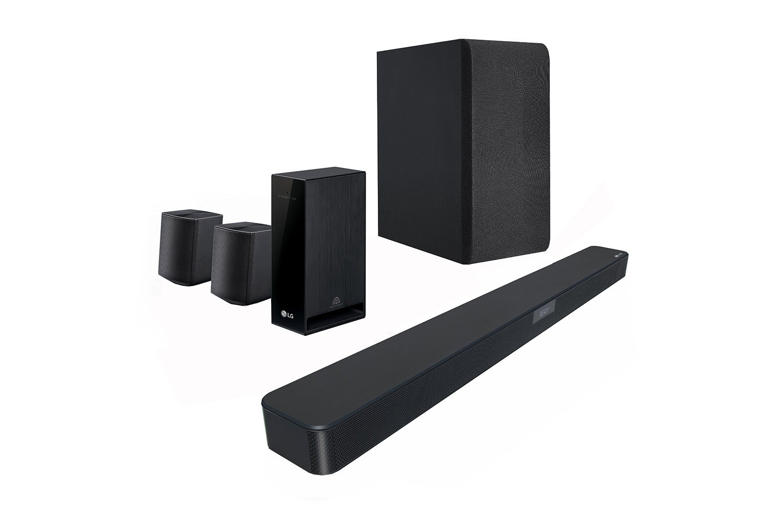 LG Barre de son ambiophonique 4.1 canaux, 420 W, avec haut-parleurs sans fil, SL4R