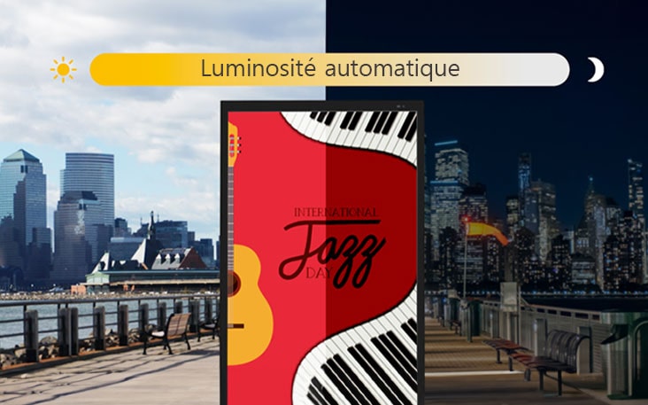 L’écran XE3P peut régler sa luminosité automatiquement en fonction de la lumière ambiante.