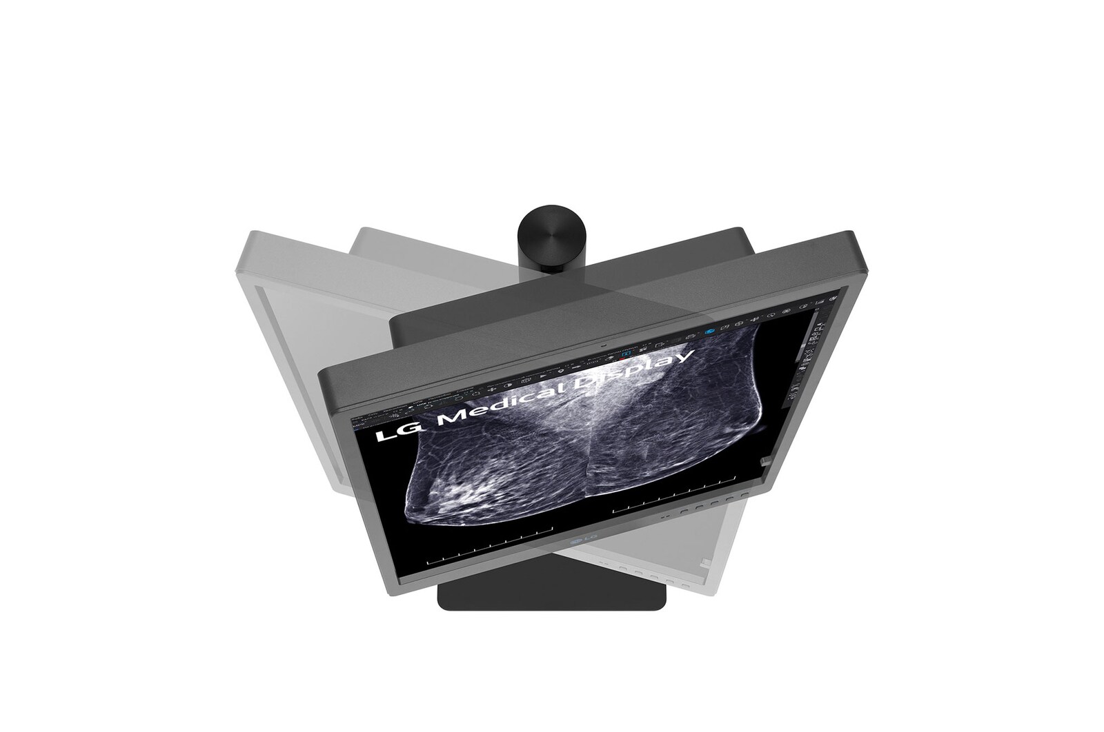 top view of the screen moving for swivel adjustment