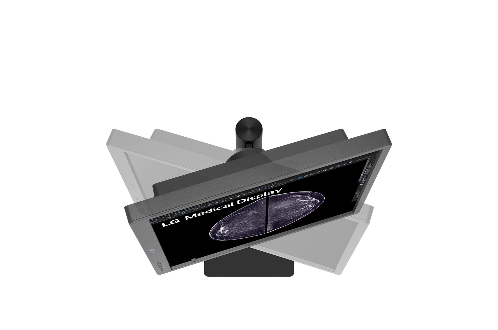 top view of the screen moving for swivel and pivot adjustment