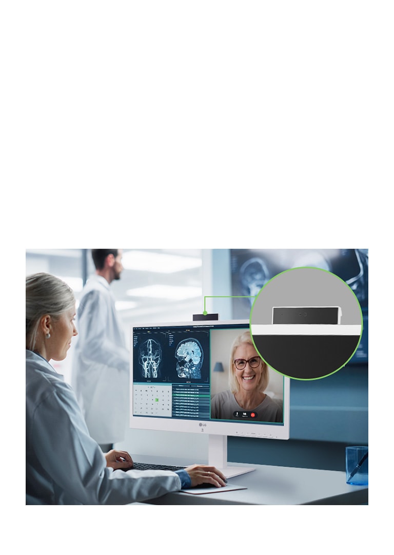 The push-pull type built-in Full HD webcam with vivid and clear imaging support remote medical care and video conferencing.