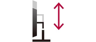 the thin client offering height adjustment.