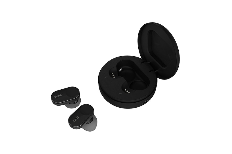 LG Écouteurs stéréophoniques sans fil BluetoothMD HBS-FL7 TONE Free de LG avec boîtier de recharge UVnano et Meridian Audio, HBS-FL7