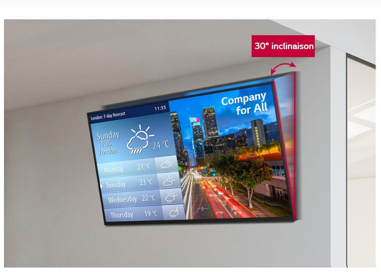 Installation à 30° d'inclinaison