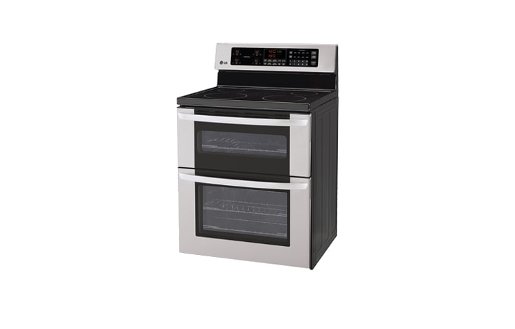 LG Cuisinière électrique à four double de grande capacité de 6,9 pi 3 avec un four supérieur haut, LDE3011ST