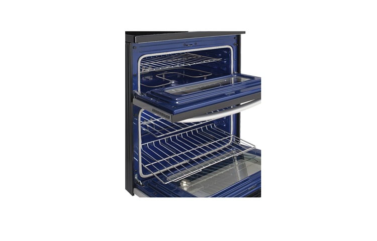 LG Cuisinière électrique à four double de grande capacité de 6,9 pi 3 avec un four supérieur haut, LDE3011ST