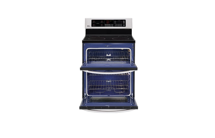 LG Cuisinière électrique à four double de grande capacité de 6,9 pi 3 avec un four supérieur haut, LDE3011ST