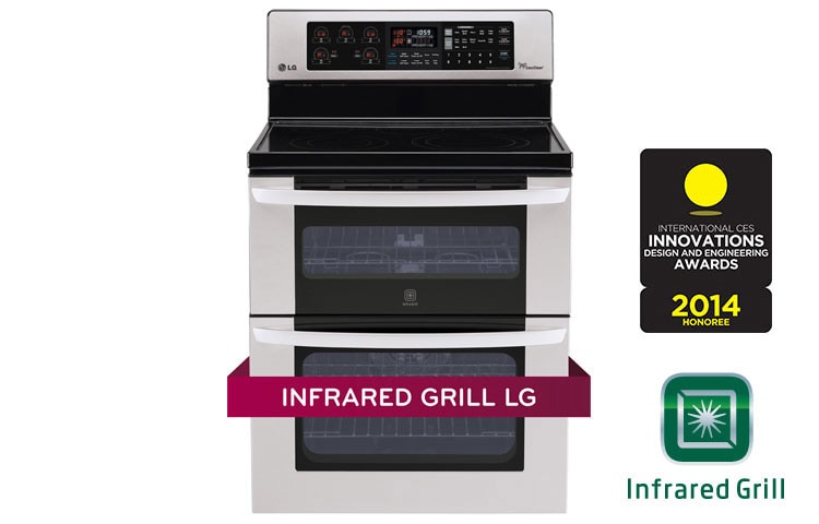 Vue avant de Cuisinière électrique à four double de 6,7 pi 3 avec Infrared Grill LDE3037ST