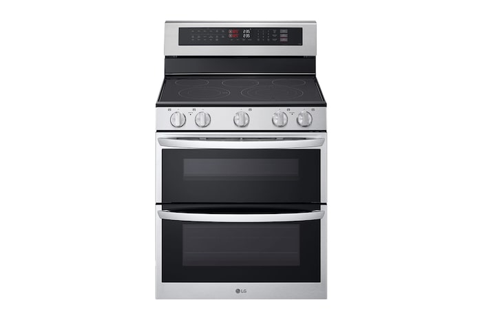 Vue avant de Cuisinière électrique  à double four de 7,3 pi³ avec Wi-Fi, système ProBake ConvectionMDet Air Fry, LDEL7324SE