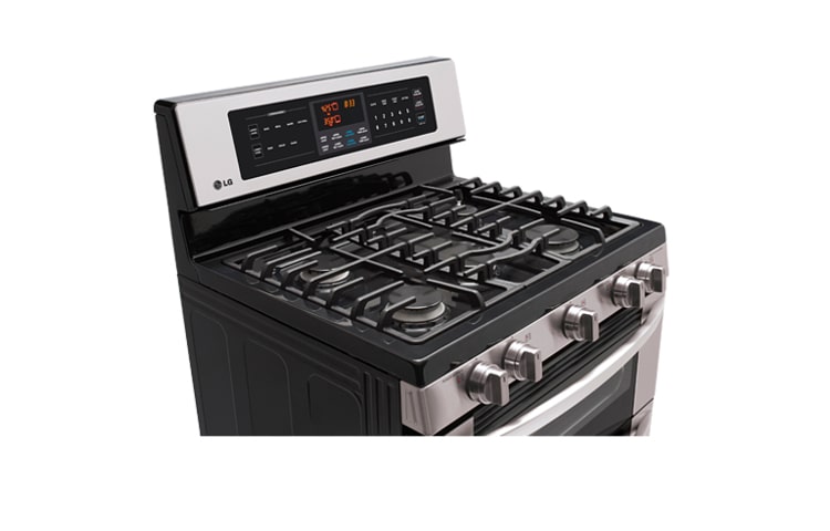 LG Four supérieur : 2,2 pi3/four inférieur 3,9 pi3 | Une cuisinière à gaz à four double avec un grilloir infrarouge et une grande capacité, LDG3017ST