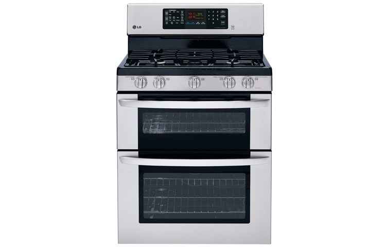 Vue avant de Cuisiniere a gas a four double de 6,1 PI 3  LDG3036ST