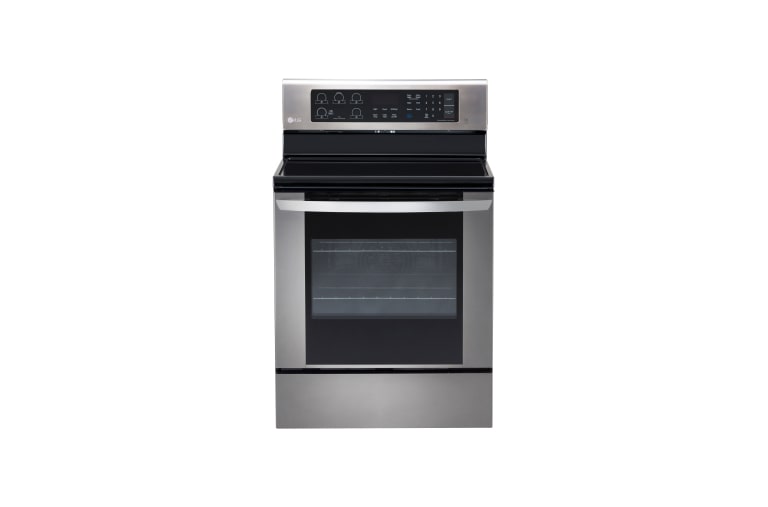 Vue avant de Cuisinière électrique de 6,3 pi3 dotée du système de convection véritable et de la fonction EasyClean<sup>MD</sup> LRE3061ST