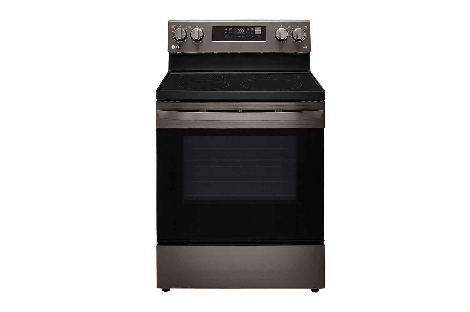 Vue avant de Cuisinière électrique intelligente de 6,3 pi3 avec Wi-Fi, convection par ventilateur, technologie AirFry et fonctionnalité EasyClean<sup>MD</sup> LREL6323D