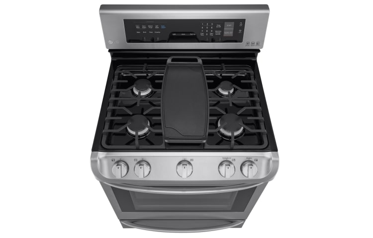LG Cuisinière au gaz de 6,3 pi 3 dotée du système ProBakeConvection<sup>MC</sup> et de la technologie EasyClean<sup>MD</sup> Express , LRG5115ST