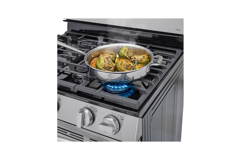 LG Cuisinière au gaz intelligente de 5,8 pi3 avec Wi-Fi, convection par ventilateur, technologie AirFry et fonctionnalité EasyClean<sup>MD</sup>, LRGL5823S