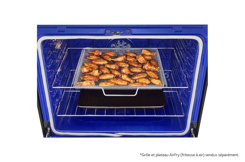 Front view open door fill food