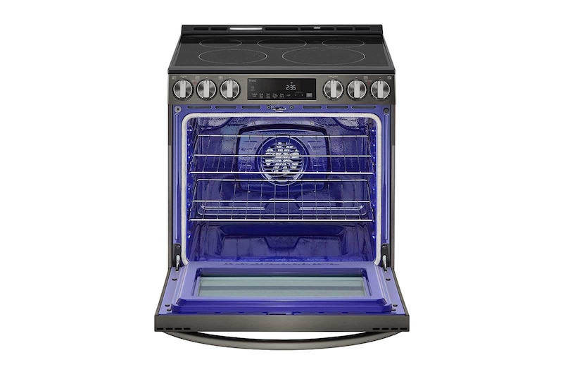 LG Cuisinière encastrable électrique intelligente de 6,3 pi³ en acier inoxydable noir équipé du Wi-Fi, d’une convection par ventilateur et de la technologie Air Fry et EasyClean<sup>MD</sup>., LSEL6333D