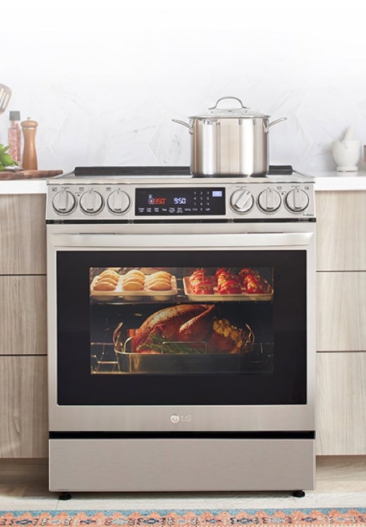 Cuisinière électrique à convection, 2 fours, 6,7 pi³, noir