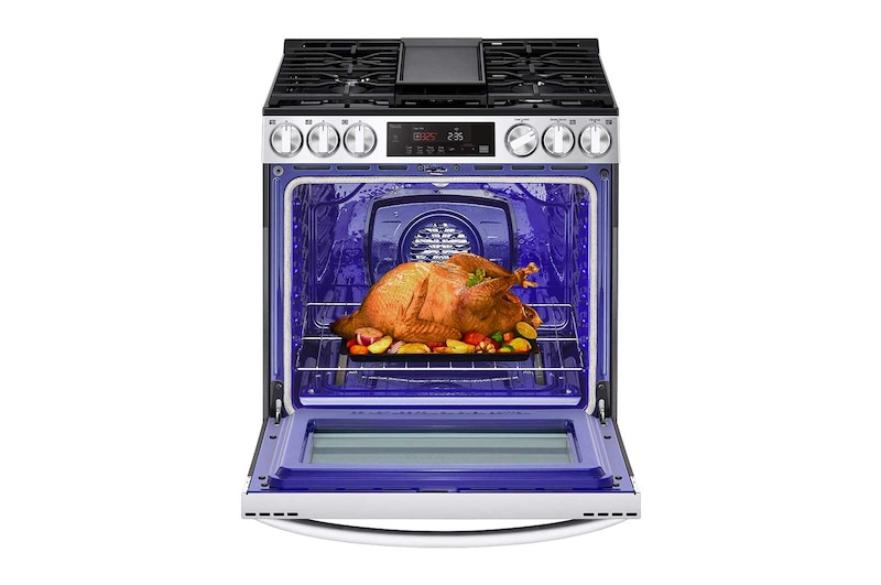 LG Cuisinière au gaz intelligente encastrable de 5,8 pi³ avec Wi-Fi, convection par ventilateur, technologie AirFry et fonctionnalité EasyClean<sup>MD</sup>, LSGL5833F