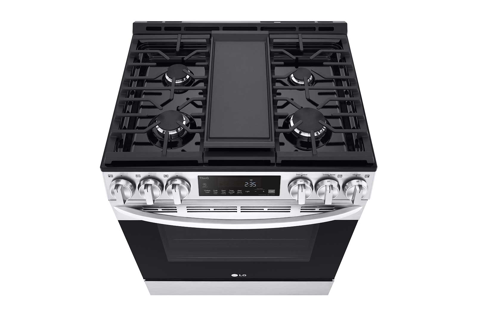 LG Cuisinière au gaz intelligente encastrable de 5,8 pi³ avec Wi-Fi, convection par ventilateur, technologie AirFry et fonctionnalité EasyClean<sup>MD</sup>, LSGL5833F