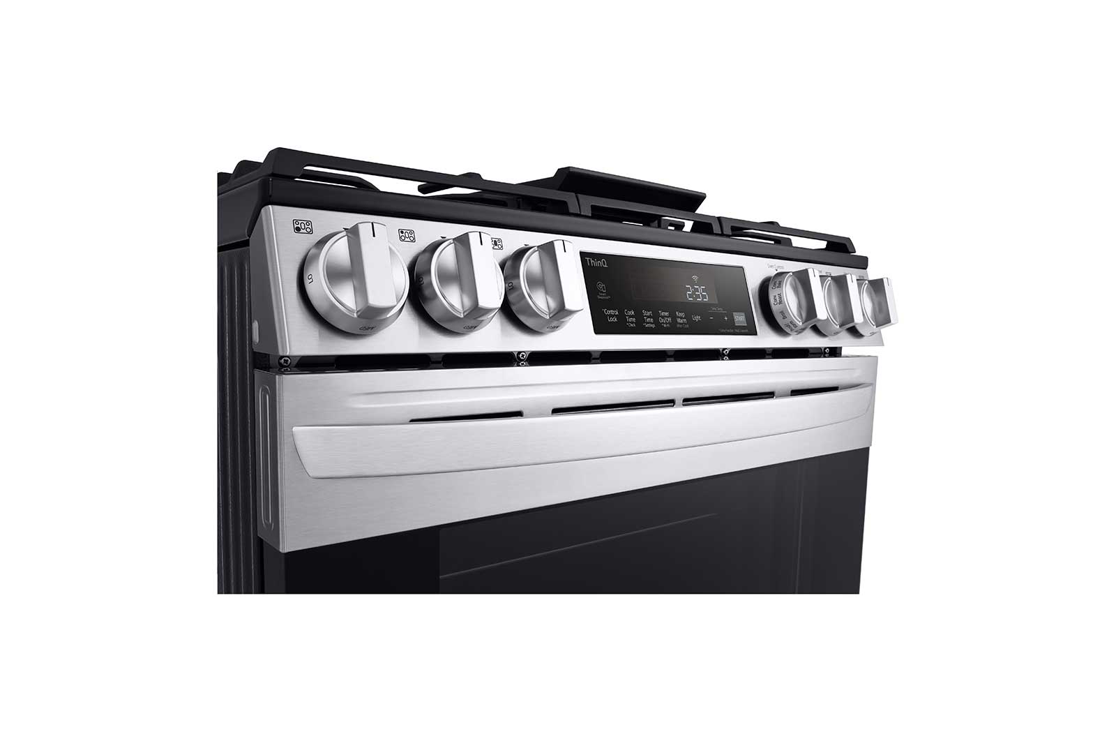 LG Cuisinière au gaz intelligente encastrable de 5,8 pi³ avec Wi-Fi, convection par ventilateur, technologie AirFry et fonctionnalité EasyClean<sup>MD</sup>, LSGL5833F