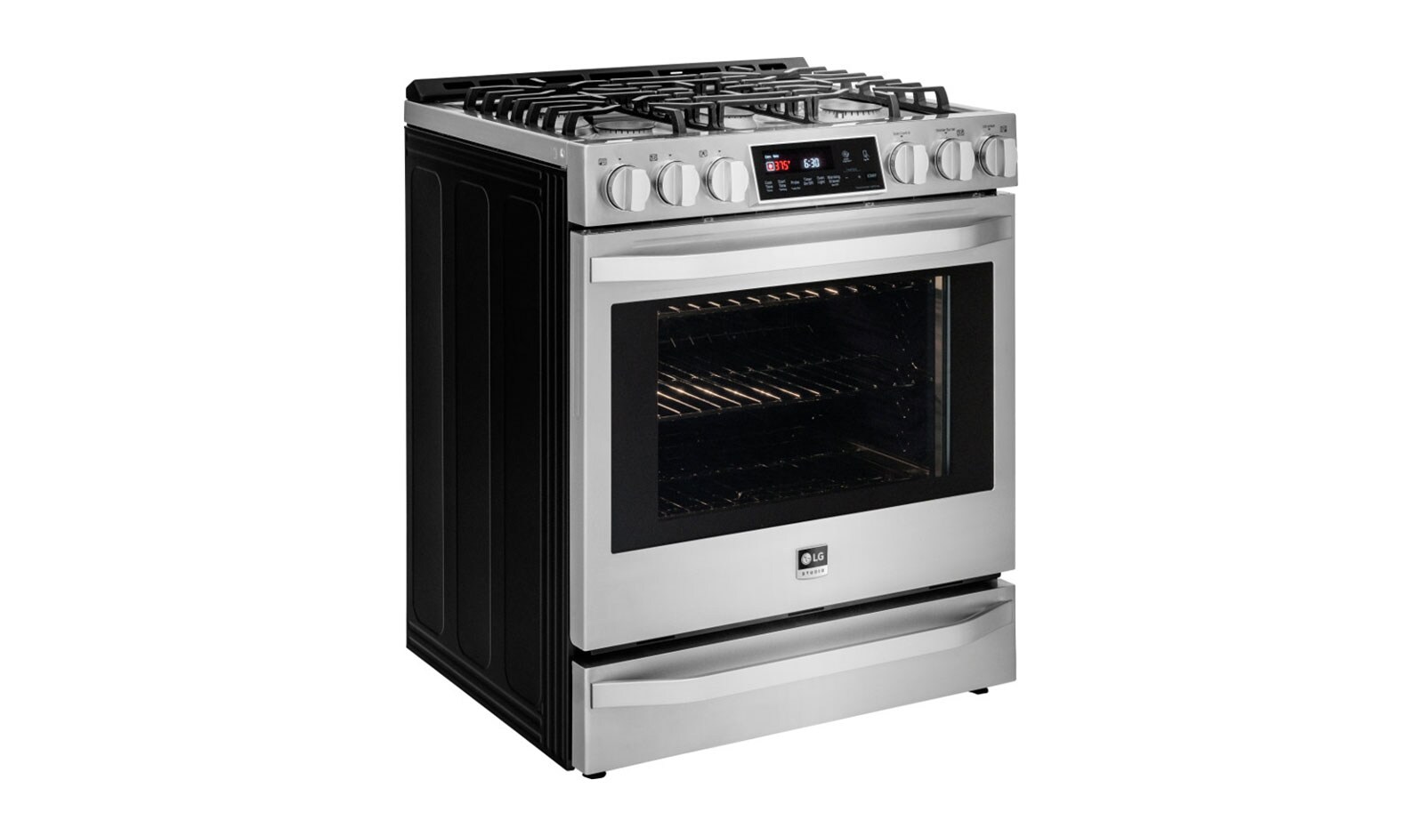 LG STUDIO- Cuisinière au gaz de 6,3 pi 3 encastrable avec four de pleine capacité et tiroir chauffant, LSSG3016ST