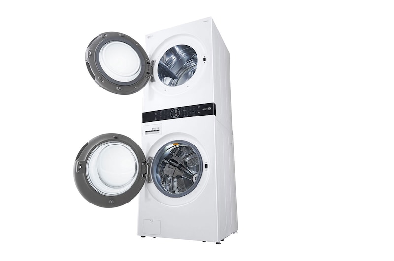 LG Vue avant de Laveuse de 5,2 pi³ et sécheuse électrique de 7,4 pi³ WashTowerMCà chargement frontal de LG, WKEX200HWA, WKEX200HWA