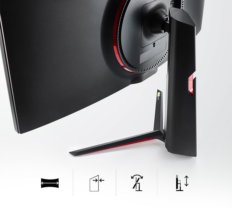 Conception élégante : 21:9 Incurvé, Pratiquement sans bordures, Inclinaison, Hauteur