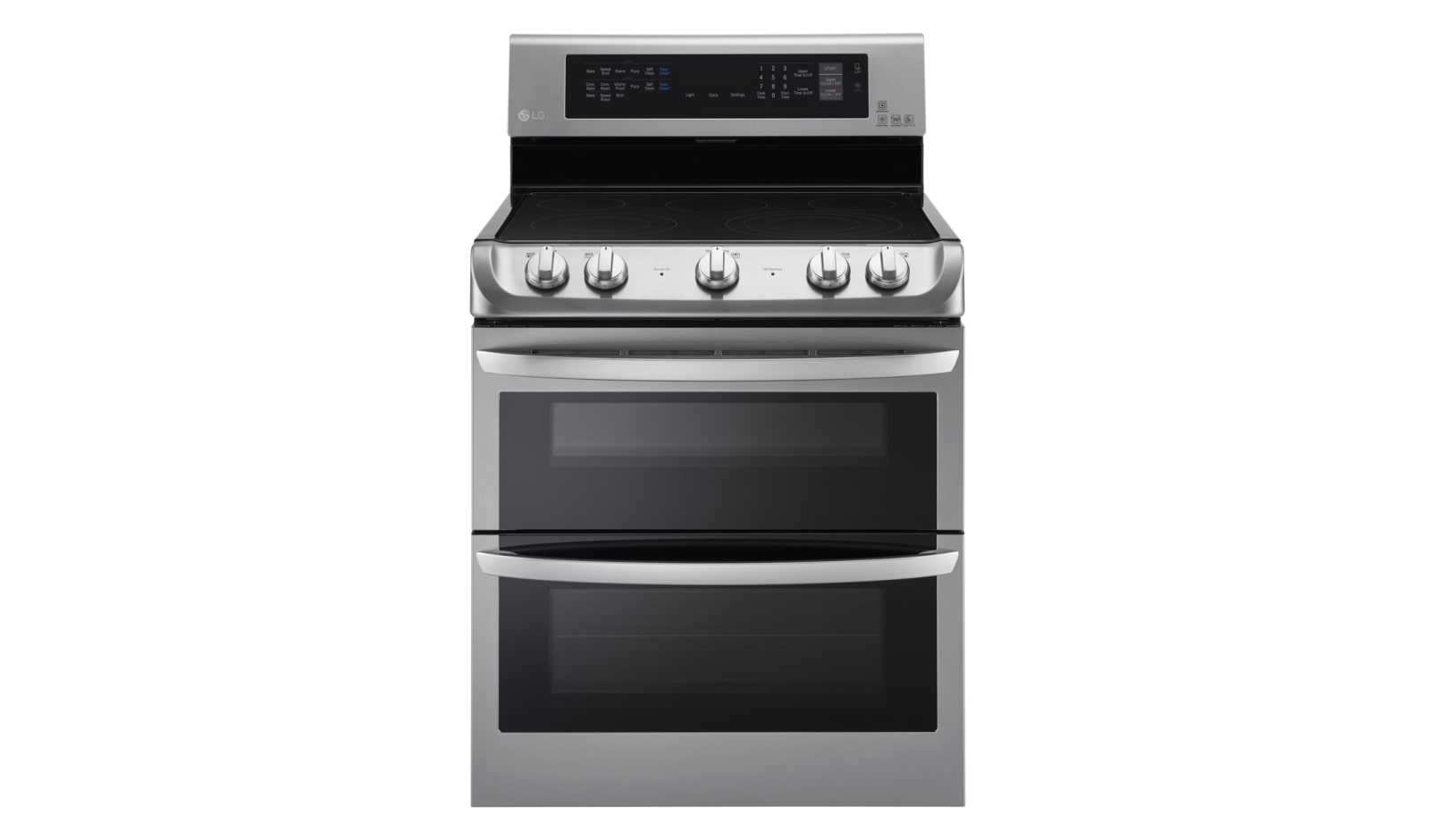 Vue avant de Cuisinière électrique à four double de 7,3 pi<sup>3</sup>, ProBake Convection<sup>MC</sup>, EasyClean<sup>MD</sup> LDE4413ST