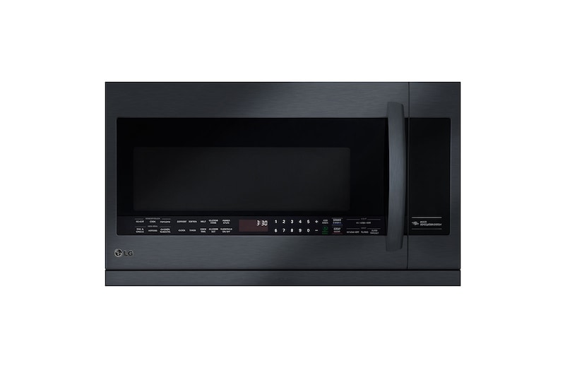 LG Four à micro-ondes d’une capacité supérieure de2,2 pi³ avec hotte intégrée coulissante ExtendaVent<sup>MC</sup> de deuxième génération et intérieur EasyClean<sup>MC</sup>, LMV2257BM