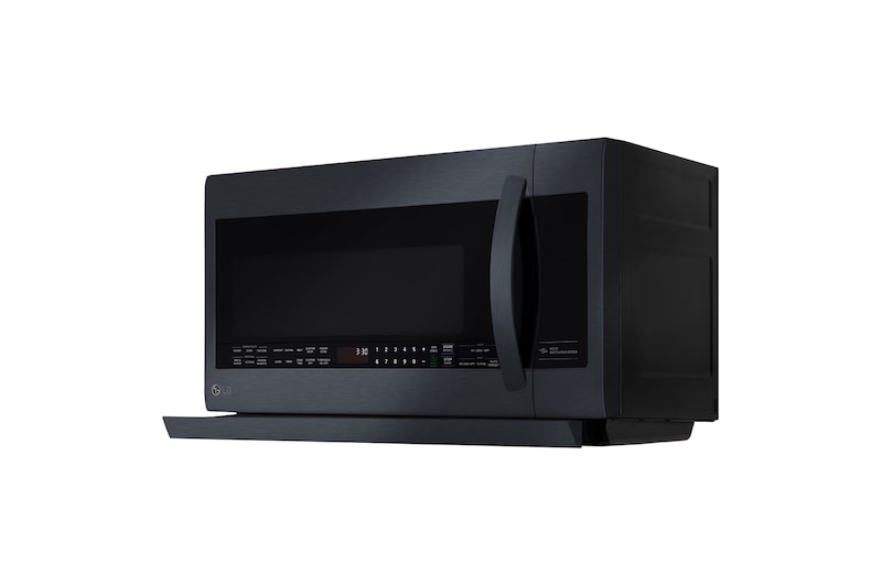 LG Four à micro-ondes d’une capacité supérieure de2,2 pi³ avec hotte intégrée coulissante ExtendaVent<sup>MC</sup> de deuxième génération et intérieur EasyClean<sup>MC</sup>, LMV2257BM