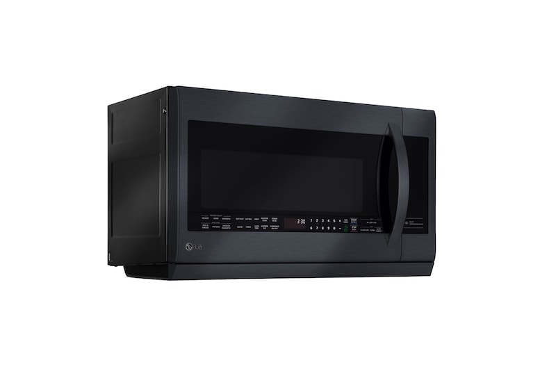 LG Four à micro-ondes d’une capacité supérieure de2,2 pi³ avec hotte intégrée coulissante ExtendaVent<sup>MC</sup> de deuxième génération et intérieur EasyClean<sup>MC</sup>, LMV2257BM