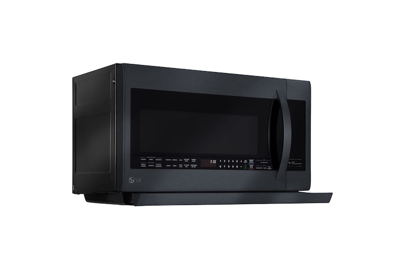 LG Four à micro-ondes d’une capacité supérieure de2,2 pi³ avec hotte intégrée coulissante ExtendaVent<sup>MC</sup> de deuxième génération et intérieur EasyClean<sup>MC</sup>, LMV2257BM