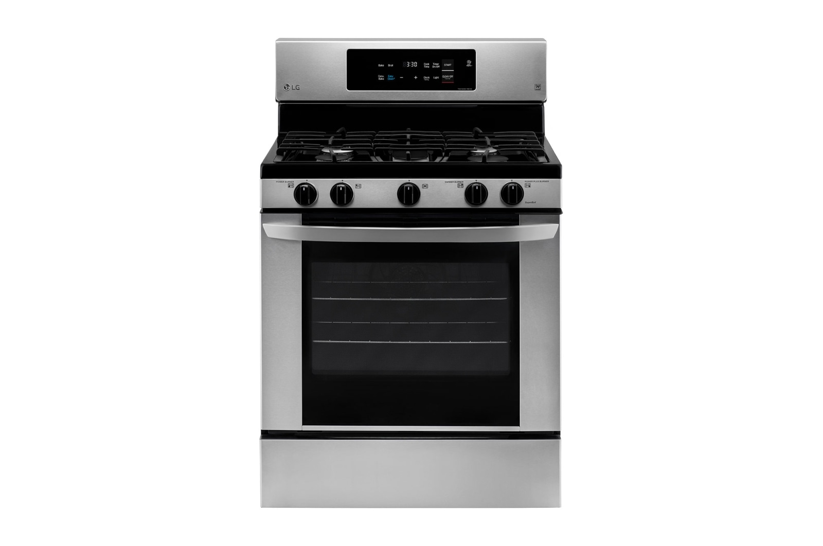 Vue avant de Cuisinière au gaz à four simple de 5,4 pi³ avec fonction EasyClean<sup>MD</sup> et convection par ventilateur EvenJet<sup>MC</sup> LRG3060ST