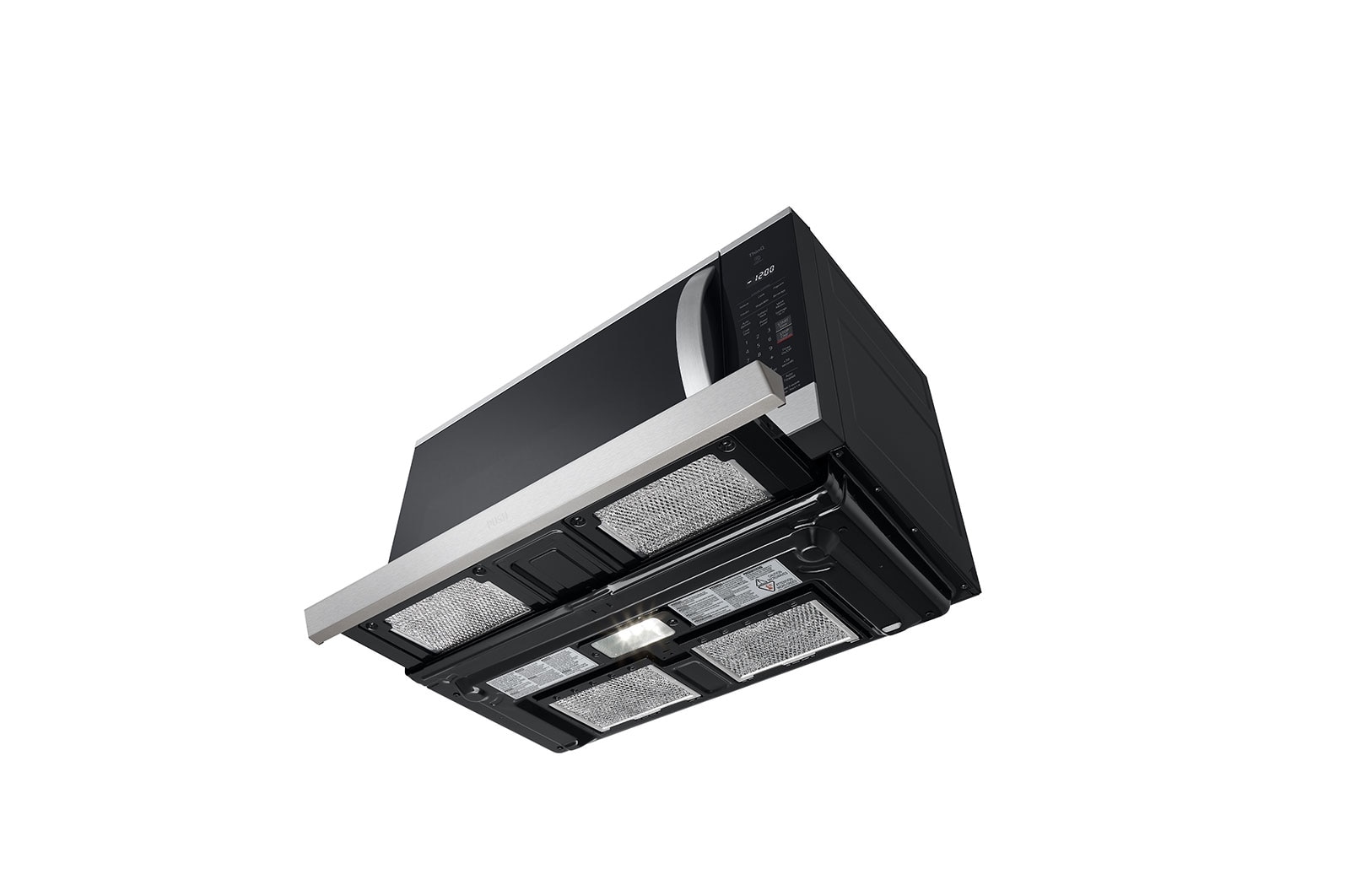 LG Four à micro-ondes intelligent avec hotte intégrée de 2,1 pi³ avec Wi-Fi, hotte ExtendaVent <sup>MC</sup> 2.0 et fonctionnalité EasyClean <sup>MD</sup>, MVEL2125F