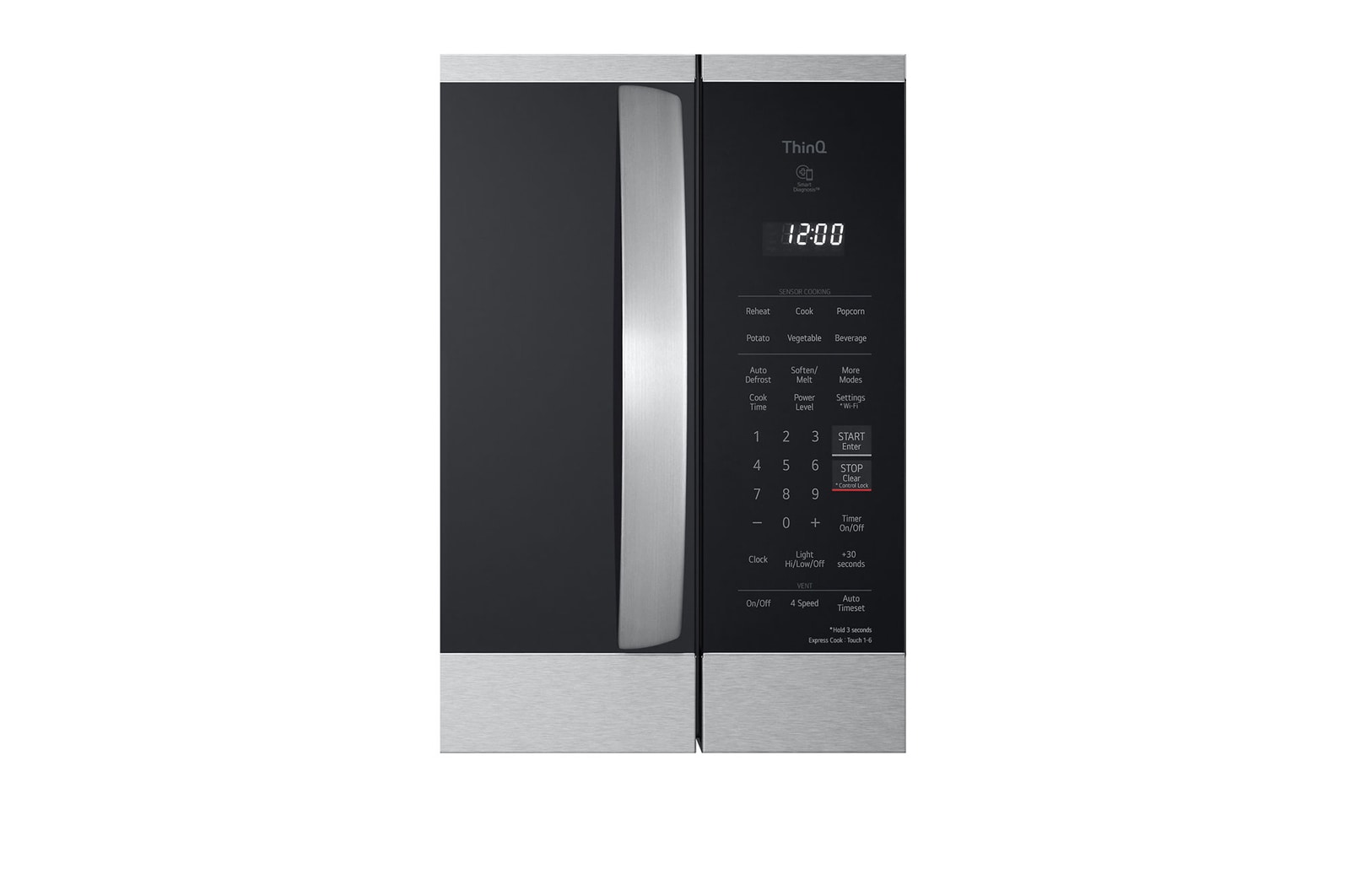 LG Four à micro-ondes intelligent avec hotte intégrée de 2,1 pi³ avec Wi-Fi, hotte ExtendaVent<sup>MC</sup> 2.0 et fonctionnalité EasyClean<sup>MD</sup>, MVEL2125X